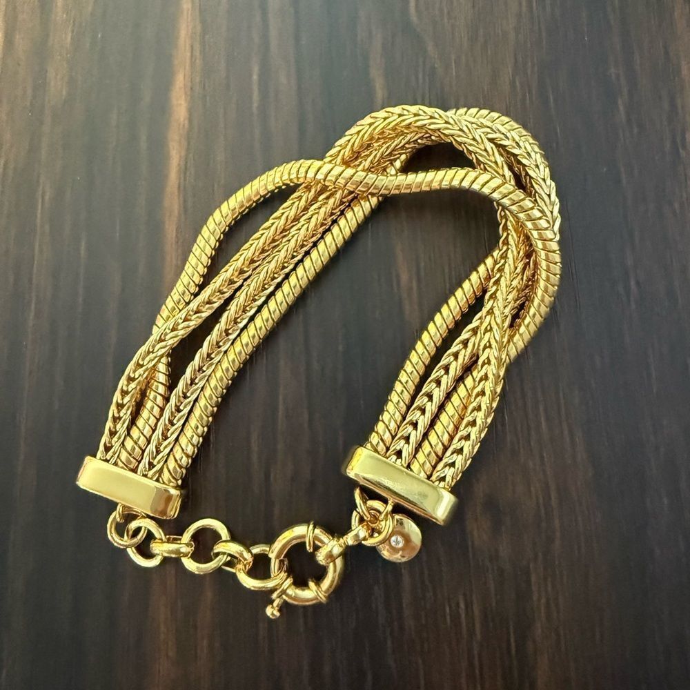J. Crew NWOT 4-strand bracelet, gold, 7.5" long